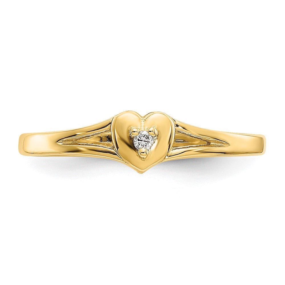 14K Yellow Gold .01Ct Diamond Heart Toe Ring