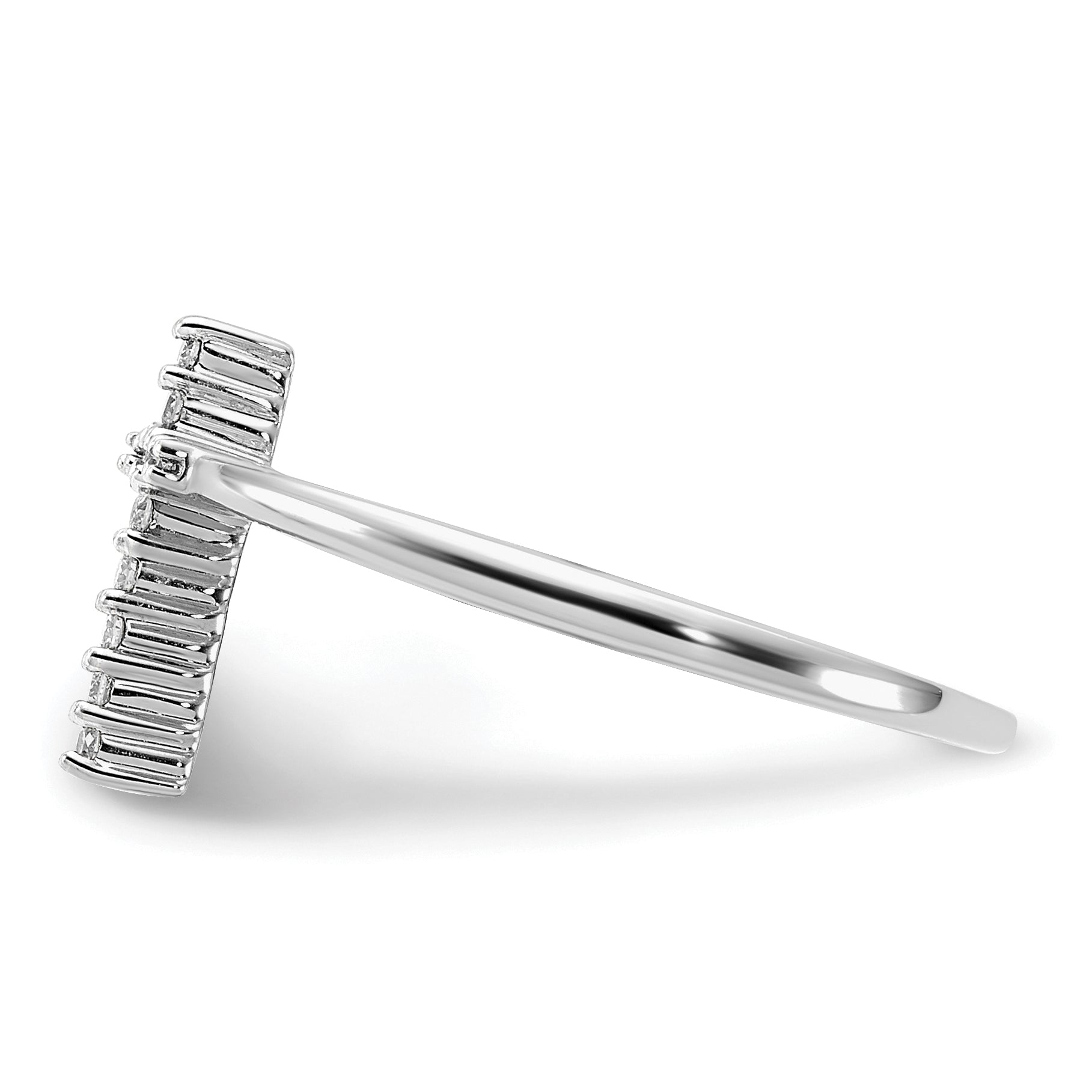 14k White Gold 1/15 Ct. Lab Grown Diamond VS/SI+ G+ Cross Ring