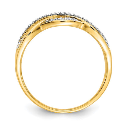 14K Yellow Gold Diamond Woven Ring