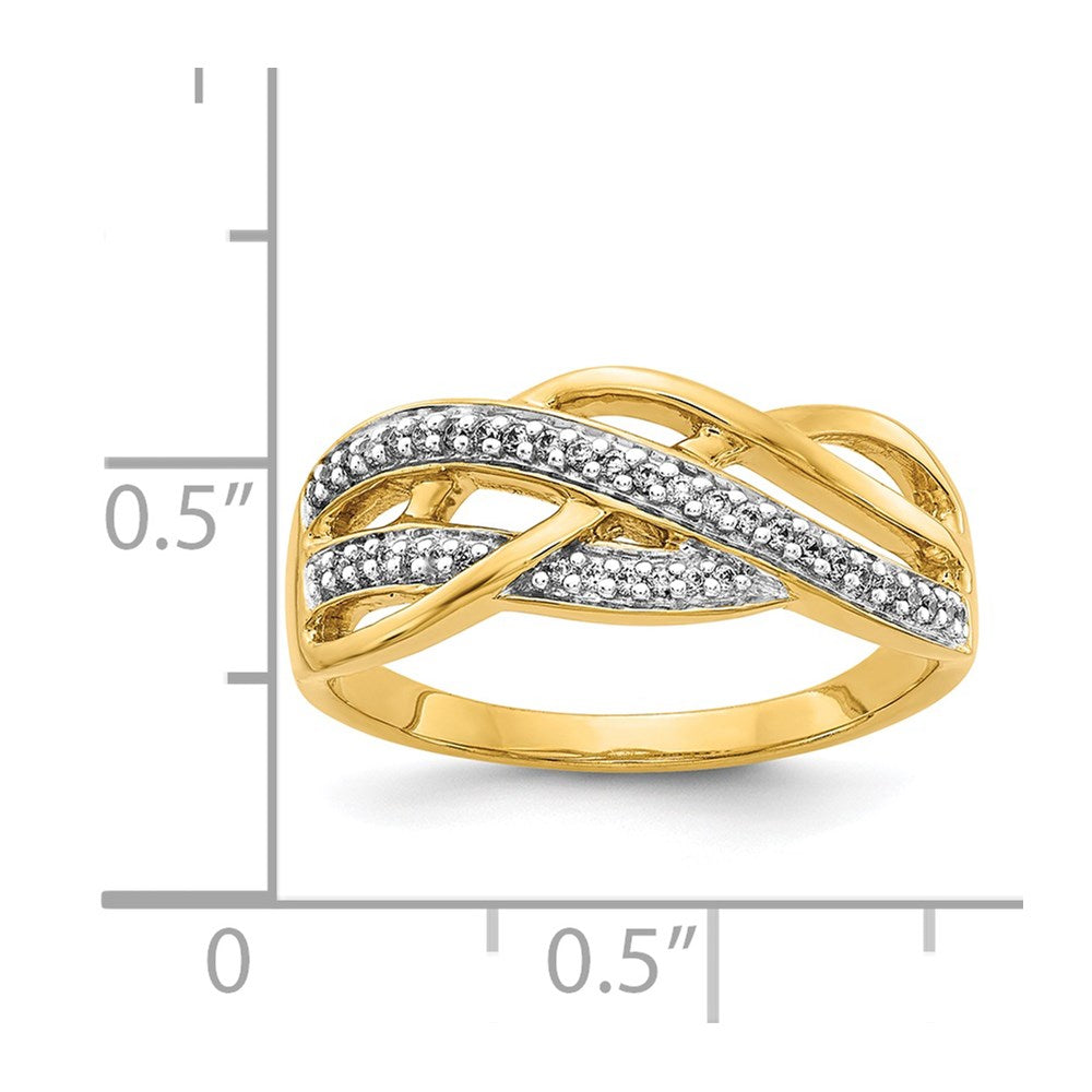 14K Yellow Gold Diamond Woven Ring