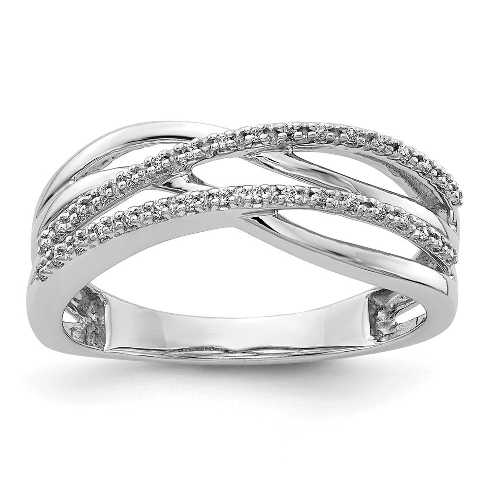 14K White Gold Polished Diamond Ring