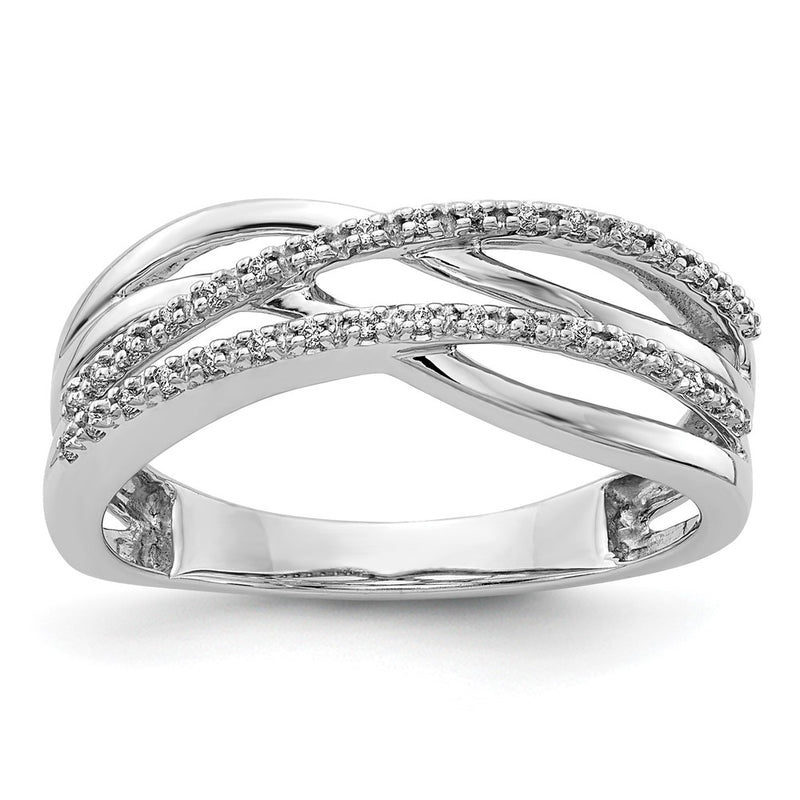 14K White Gold Polished Diamond Ring