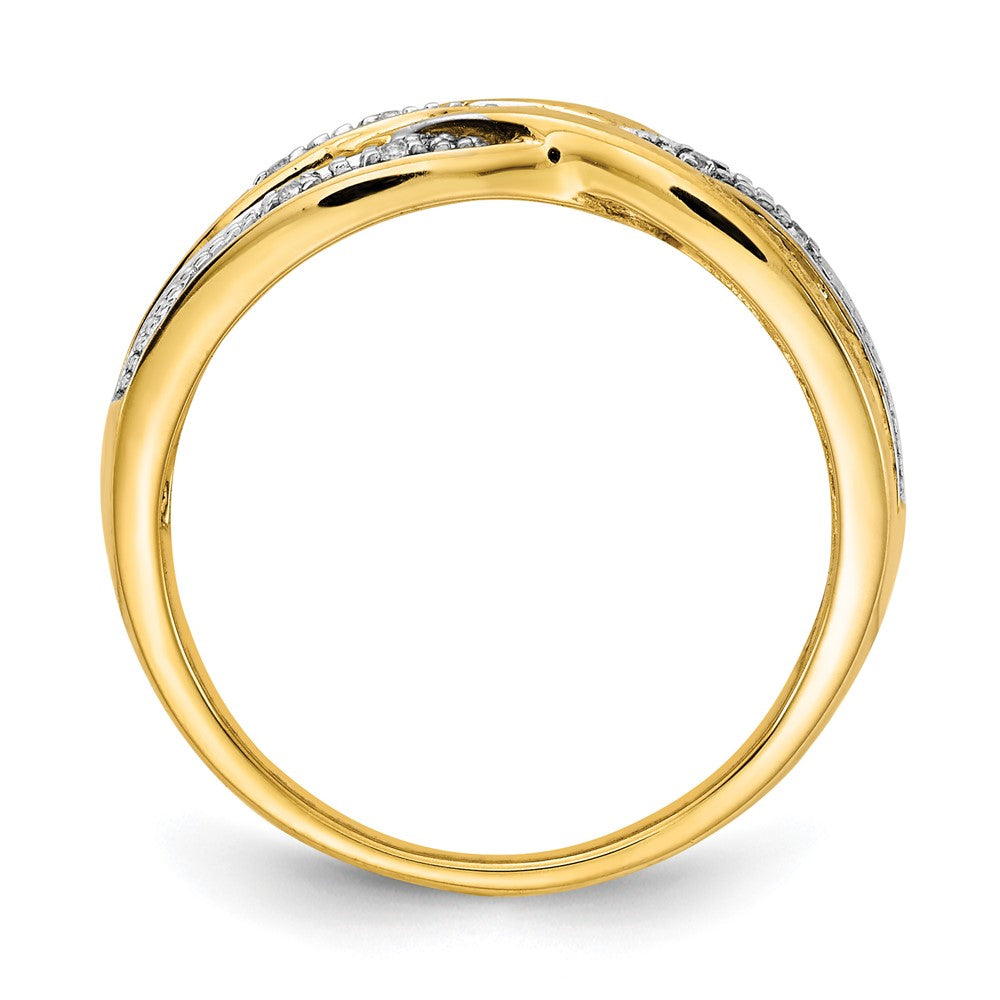 14K Yellow Gold Rhodium Diamond Ring