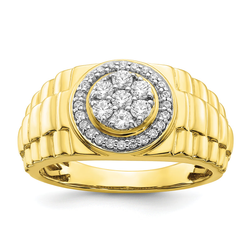 10k Yellow Gold 1/2 Ct. Lab Grown Diamond VS/SI+ G+ Men's Ring