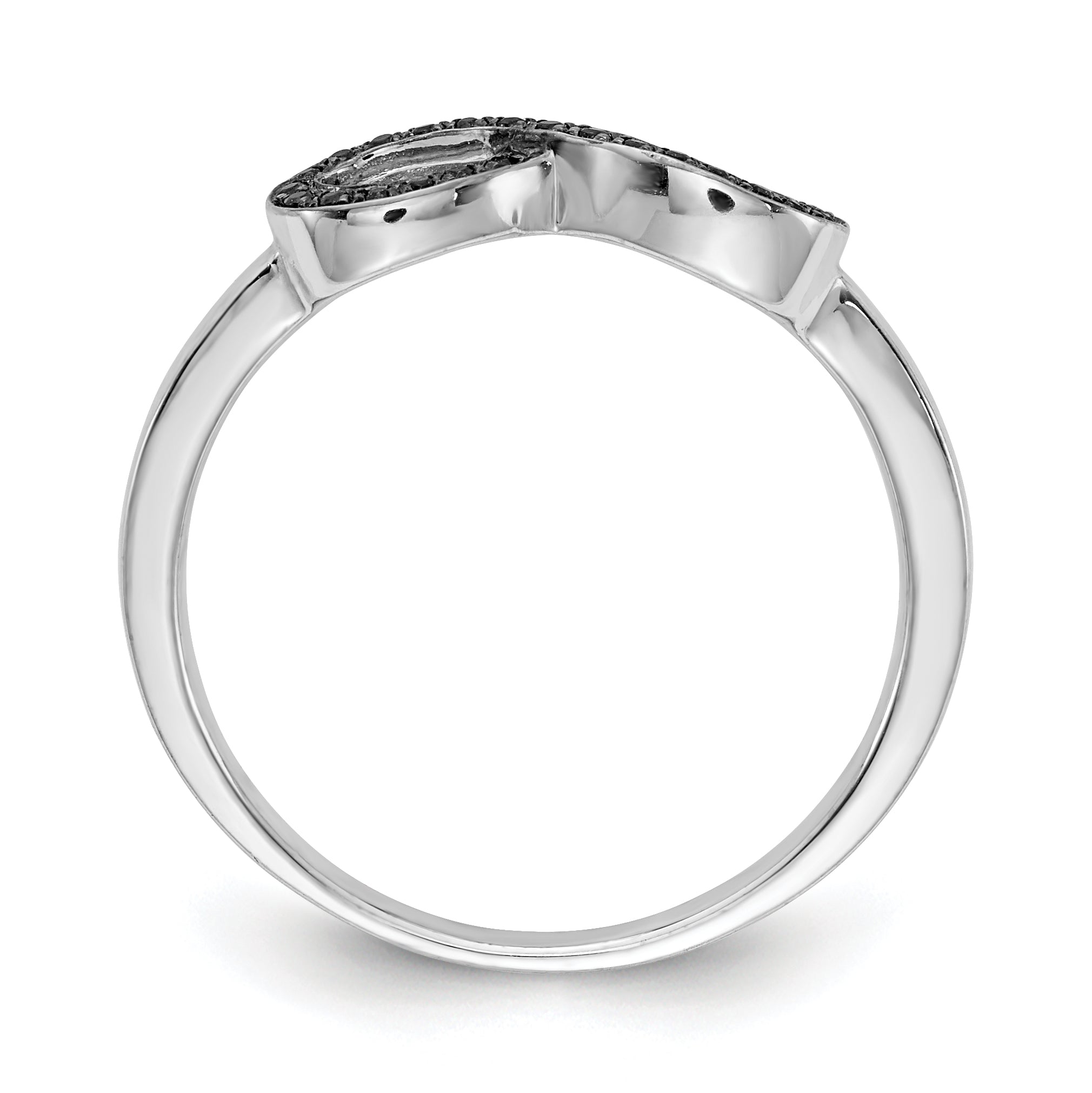 14K White Gold Black Diamond Infinity Ring (Size 6.75 Only)