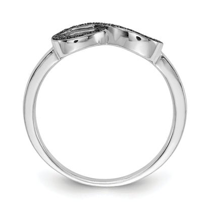 14K White Gold Black Diamond Infinity Ring (Size 6.75 Only)