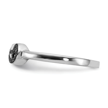 14K White Gold Black Diamond Infinity Ring (Size 6.75 Only)