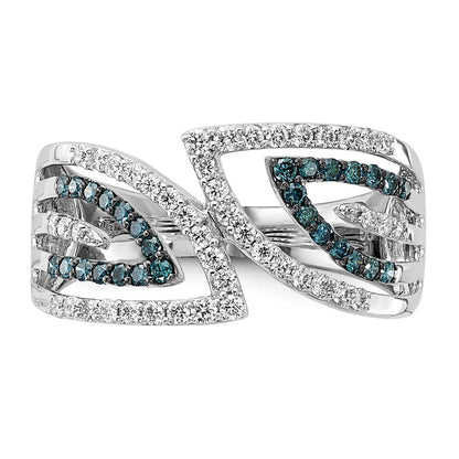 14K White Gold Blue/White Fancy Diamond Ring