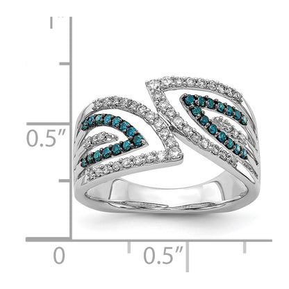 14K White Gold Blue/White Fancy Diamond Ring