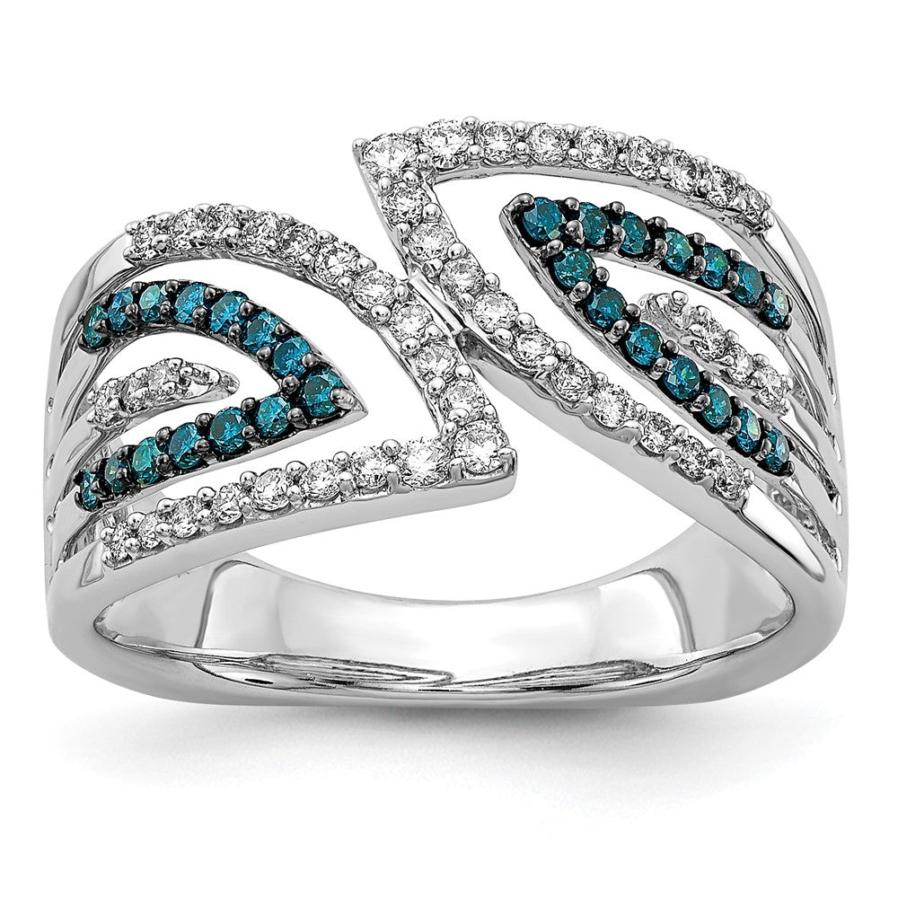 14K White Gold Blue/White Fancy Diamond Ring