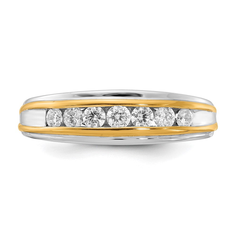 14k White & Yellow Gold Real Diamond Men's Ring
