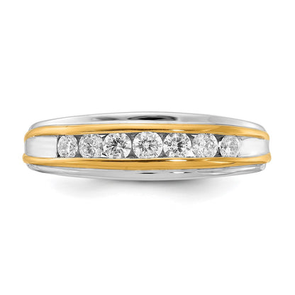 14k White & Yellow Gold Real Diamond Men's Ring
