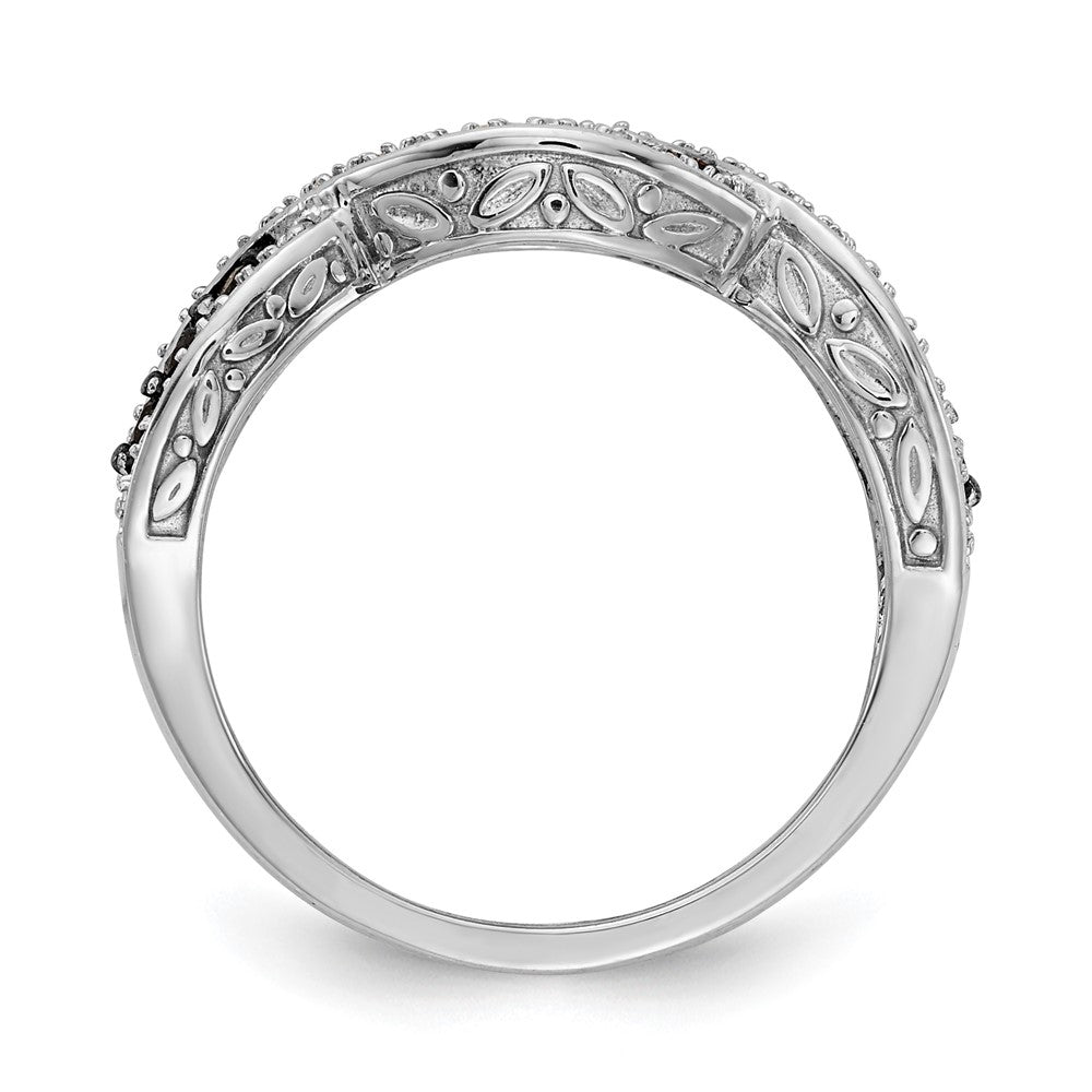 14K White Gold And Black Diamond Twist Ring