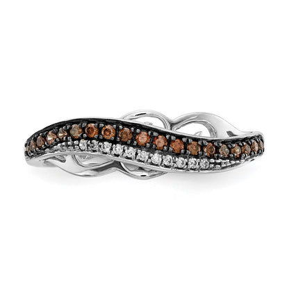 14K White Gold Black Rhd Fancy And Diamond Ring
