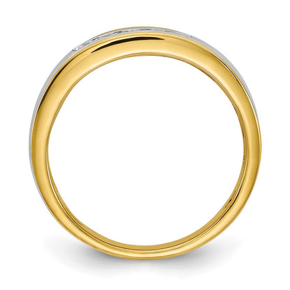 14k Yellow & White Gold Real Diamond Men's Ring
