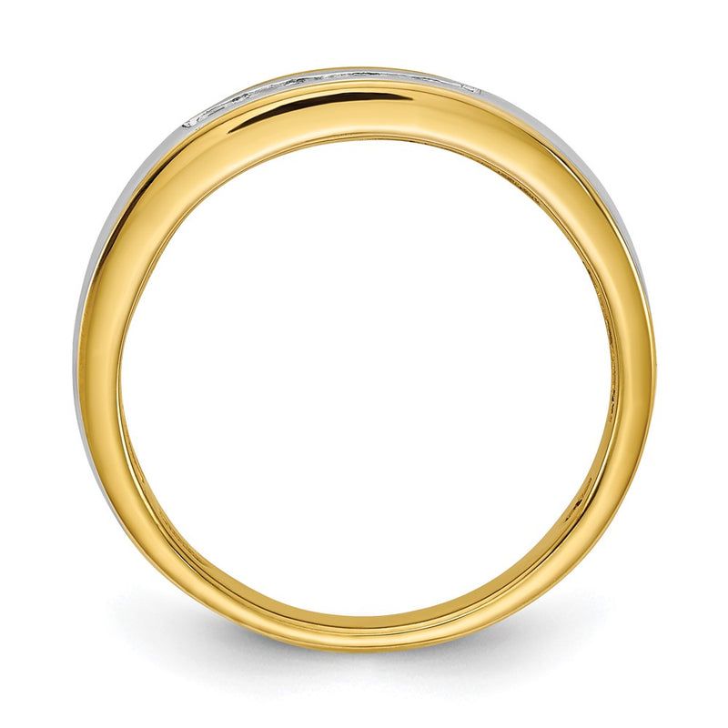 14k Yellow & White Gold Real Diamond Men's Ring