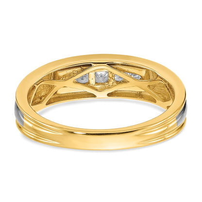 14k Yellow & White Gold Real Diamond Men's Ring