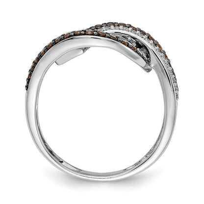 14K White Gold Champagne Diamond Black Rhodium Ring