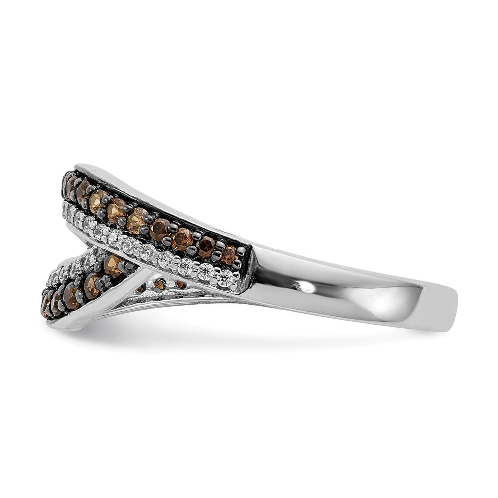14K White Gold Champagne Diamond Black Rhodium Ring