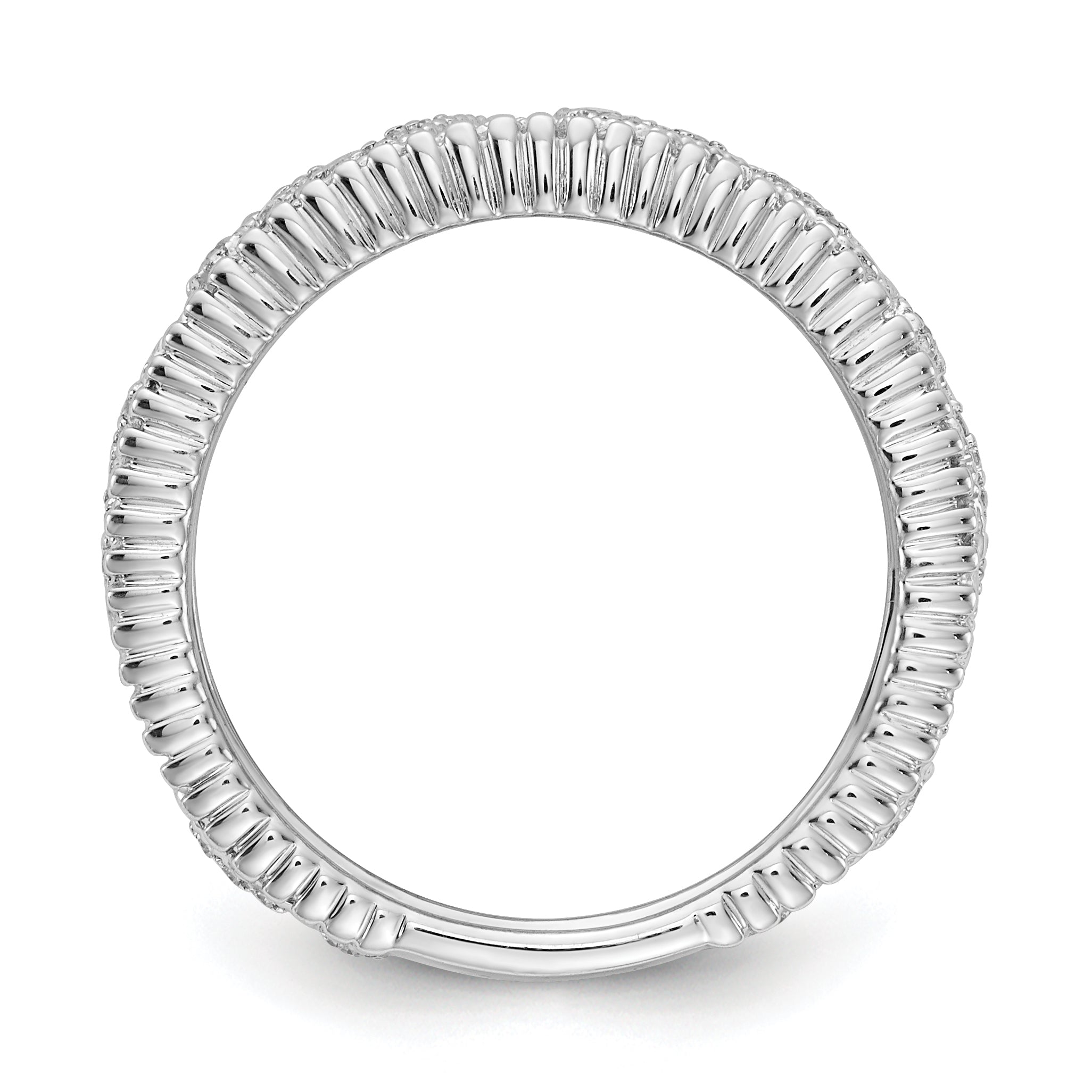 14K White Gold Flower Design Diamond Ring