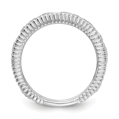 14K White Gold Flower Design Diamond Ring