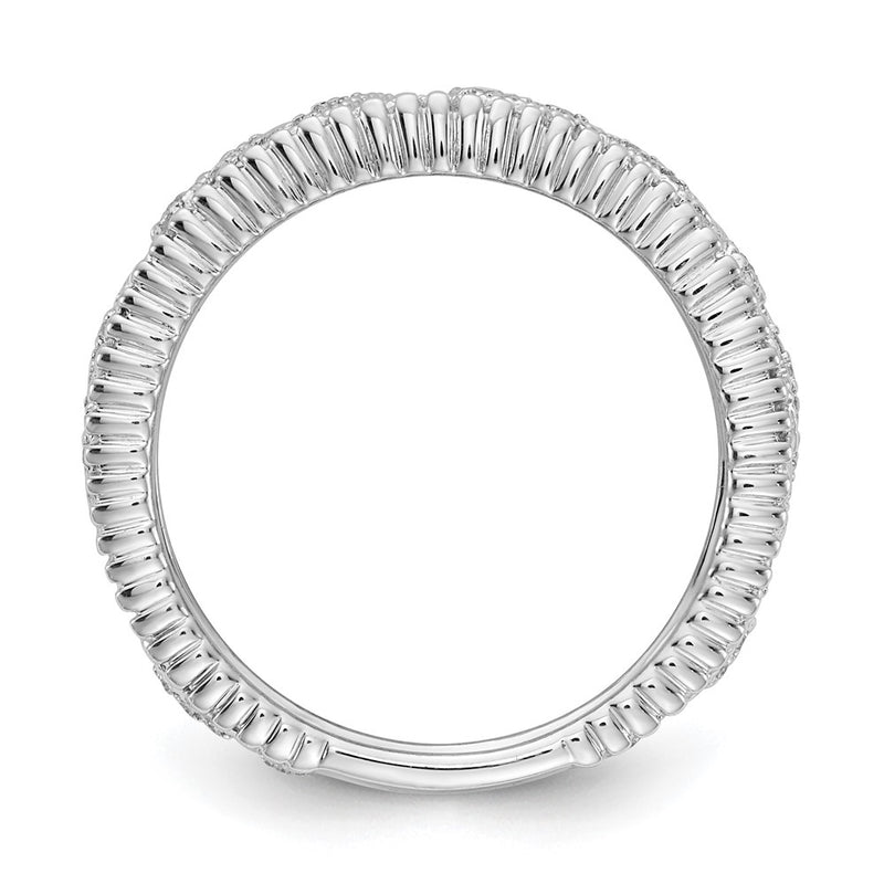 14K White Gold Flower Design Diamond Ring