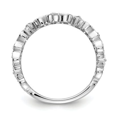 14K White Gold Diamond Fleur De Lis Ring (Size 7.5 Only)
