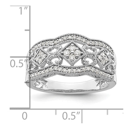 14K White Gold Diamond Vintage Ring