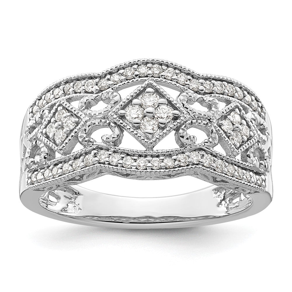 14K White Gold Diamond Vintage Ring