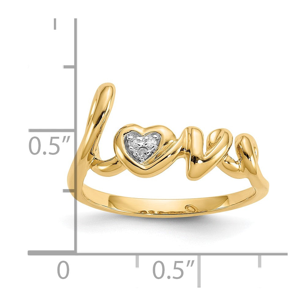 10K Yellow Gold 10K Diamond Love Ring