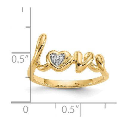10K Yellow Gold 10K Diamond Love Ring
