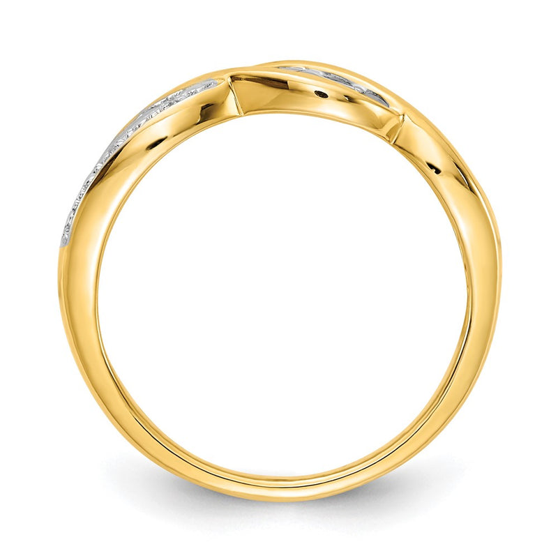 10K Yellow W/Rhodium 10K Diamond Mom Ring