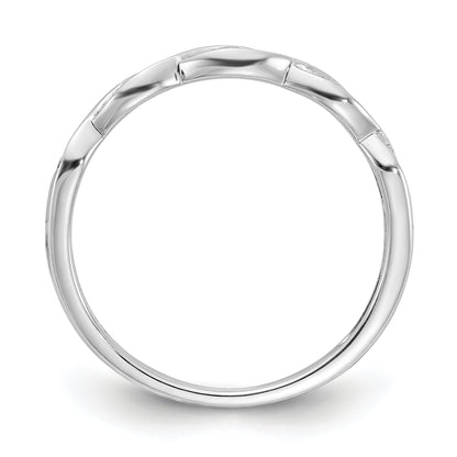 14K White Gold Criss Cross 1/15 Carat Diamond Complete Wedding Band