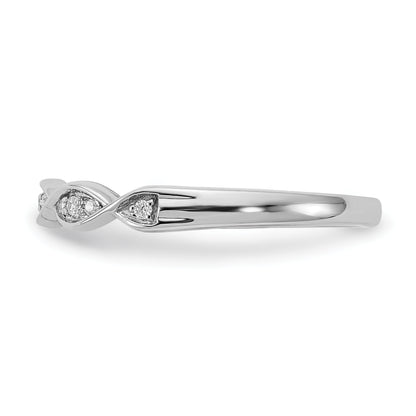 14K White Gold Criss Cross 1/15 Carat Diamond Complete Wedding Band