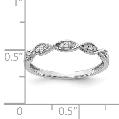 14K White Gold Criss Cross 1/15 Carat Diamond Complete Wedding Band