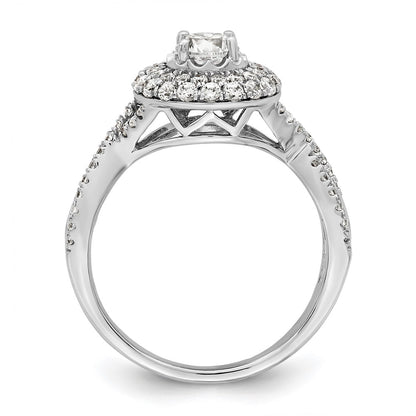 10K White Gold Eternal Promise Lab Grown VS/SI+ G+ Dia Halo Complete Ring