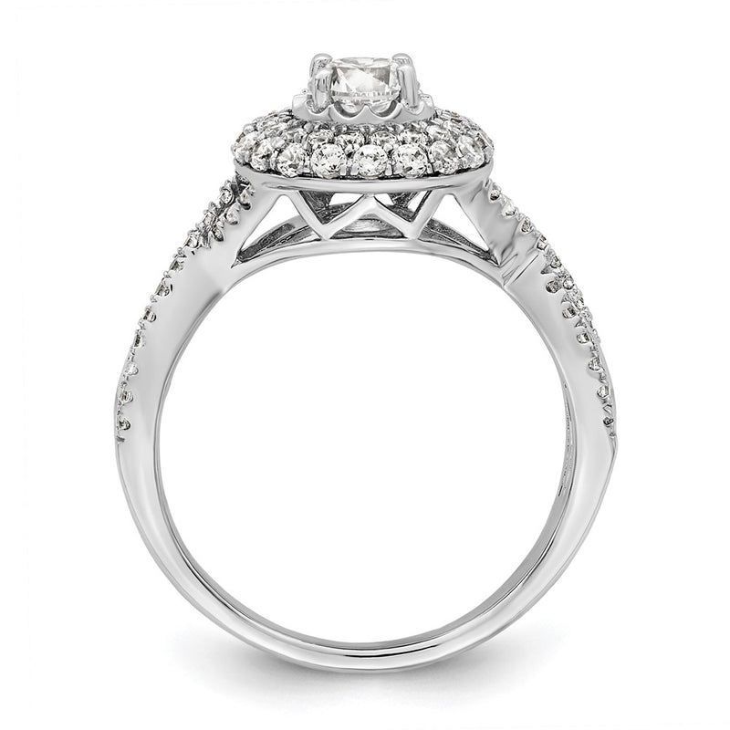 14K White Gold Eternal Promise Lab Grown VS/SI+ G+ Diamond Halo Ring