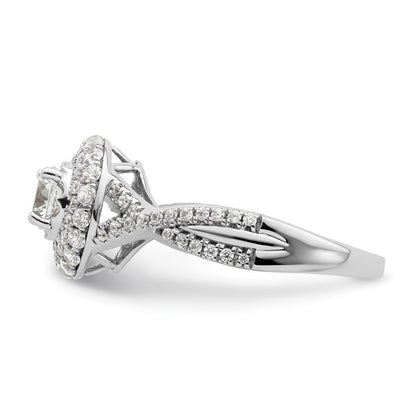 14K White Gold Eternal Promise Lab Grown VS/SI+ G+ Diamond Halo Ring
