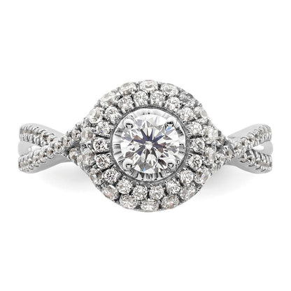 14K White Gold Eternal Promise Lab Grown VS/SI+ G+ Diamond Halo Ring