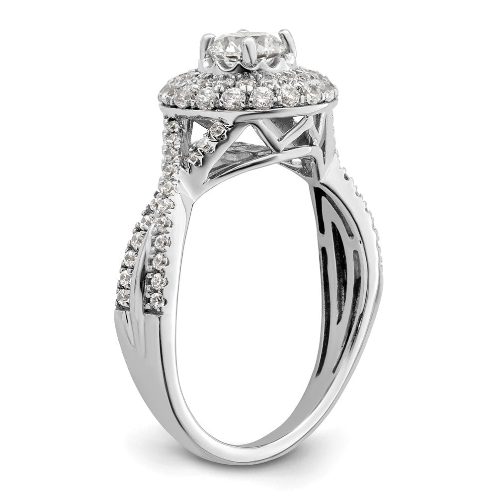 14K White Gold Eternal Promise Lab Grown VS/SI+ G+ Diamond Halo Ring
