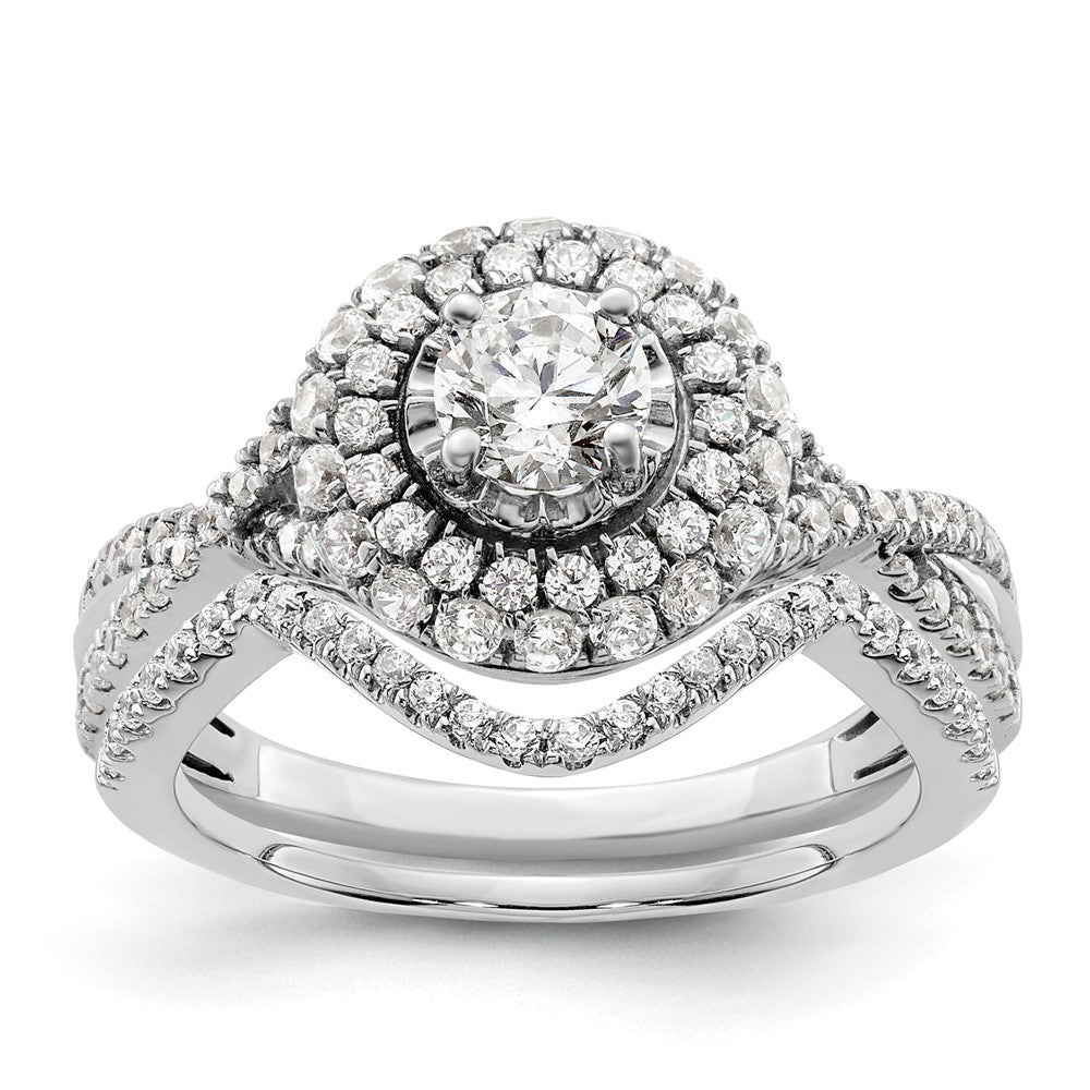 14K White Gold Eternal Promise Lab Grown VS/SI+ G+ Diamond Halo Ring