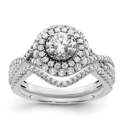 14K White Gold Eternal Promise Lab Grown VS/SI+ G+ Diamond Halo Ring