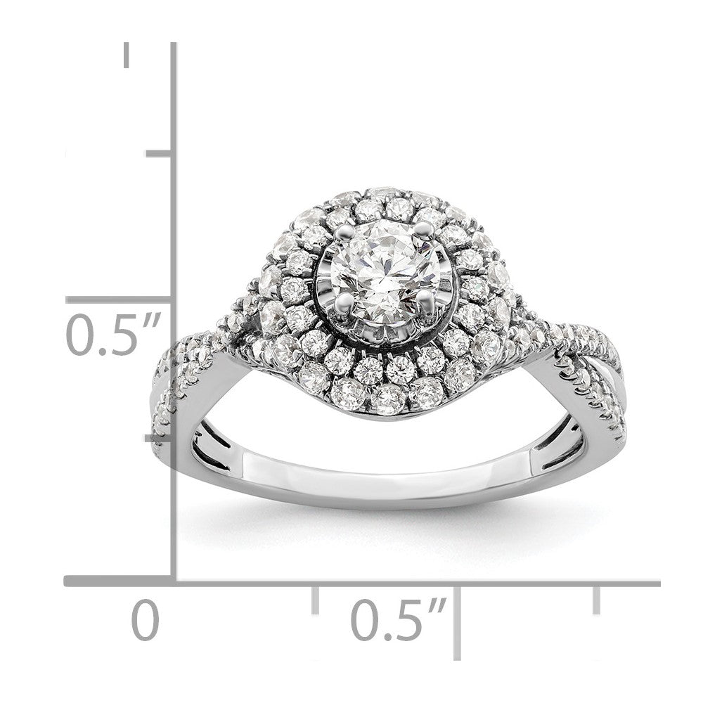 14K White Gold Eternal Promise Lab Grown VS/SI+ G+ Diamond Halo Ring