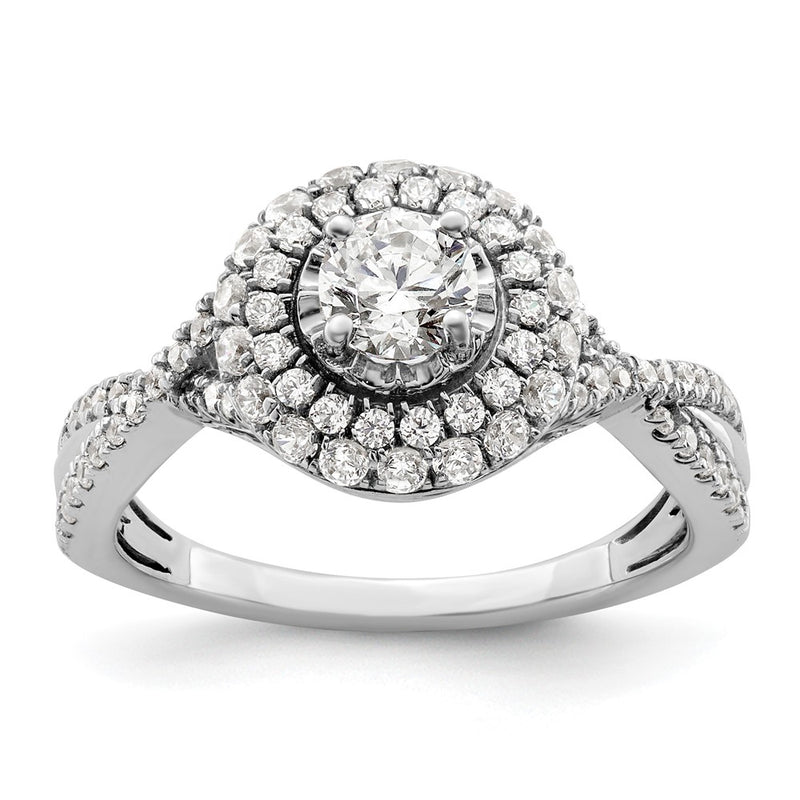 14K White Gold Eternal Promise Lab Grown VS/SI+ G+ Diamond Halo Ring