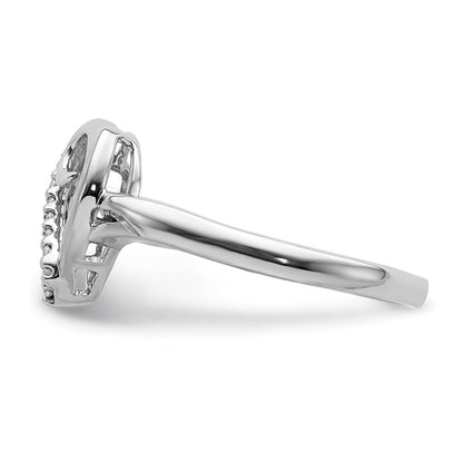 14K White Gold Diamond Heart Ring