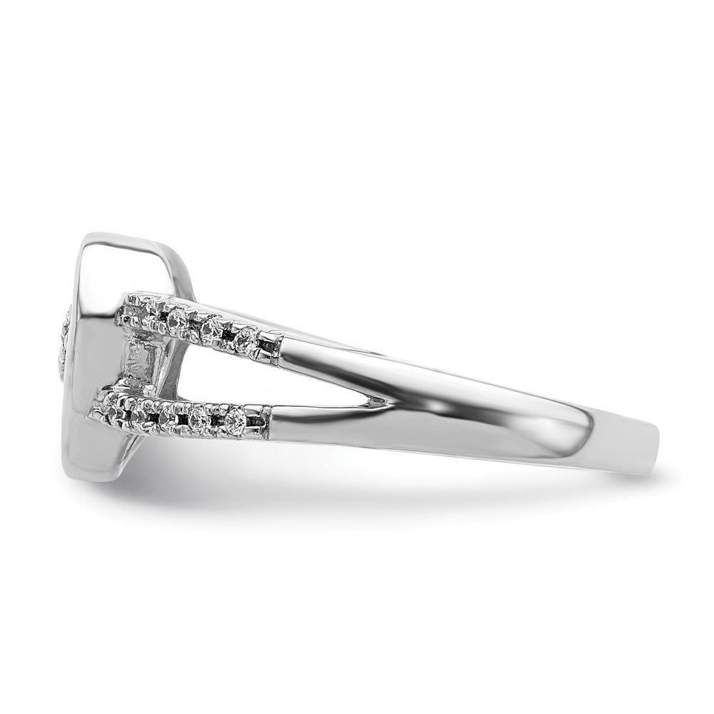 14K White Gold Diamond Heart Ring