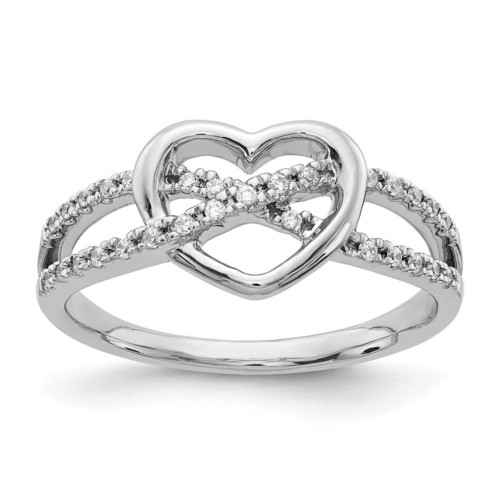 14K White Gold Diamond Heart Ring