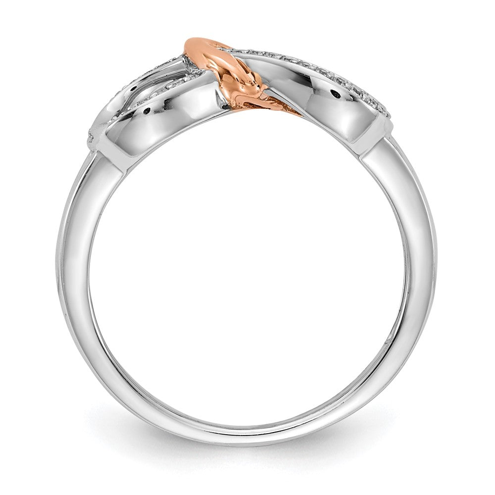 14K Two Tone Diamond Infinity Heart Ring