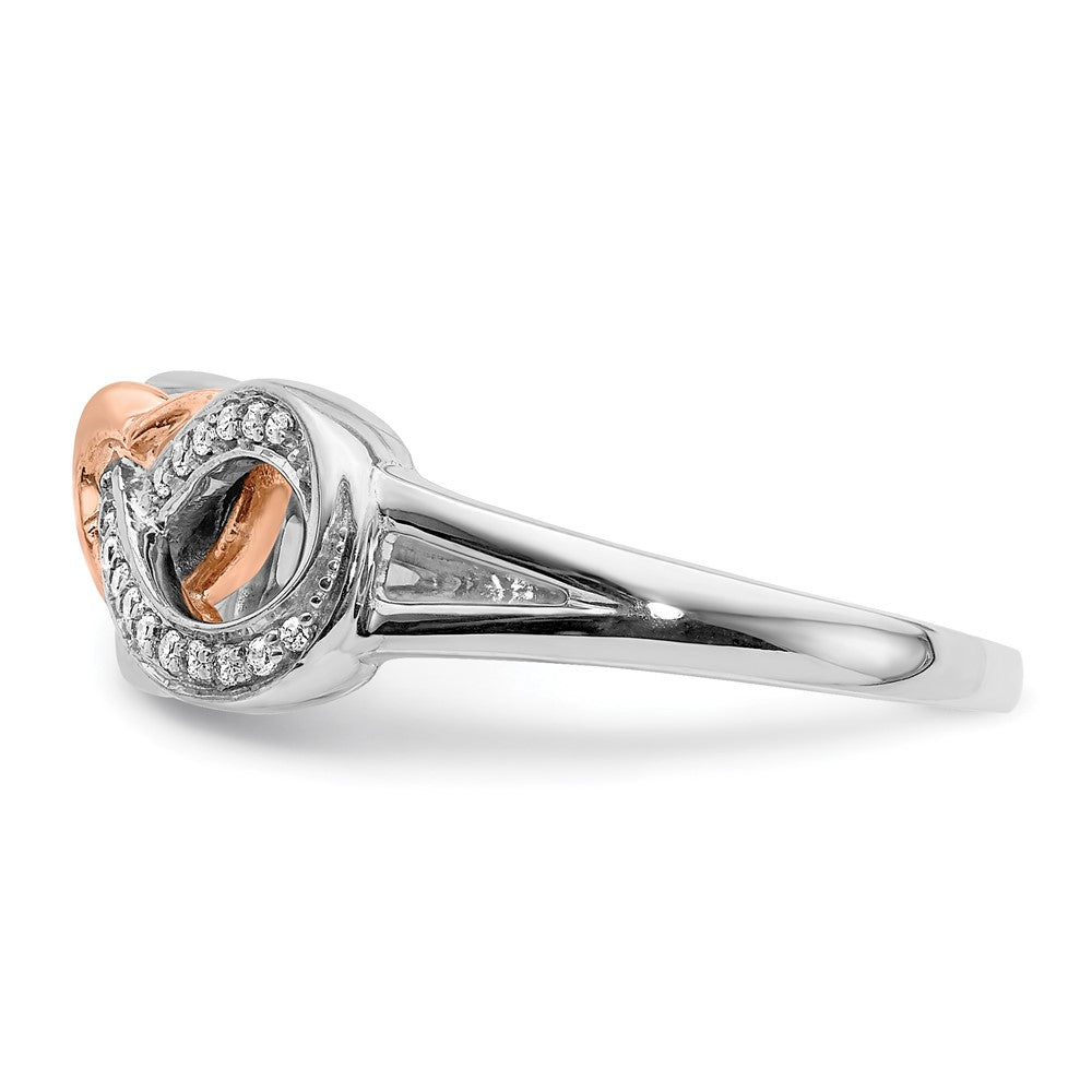 14K Two Tone Diamond Infinity Heart Ring