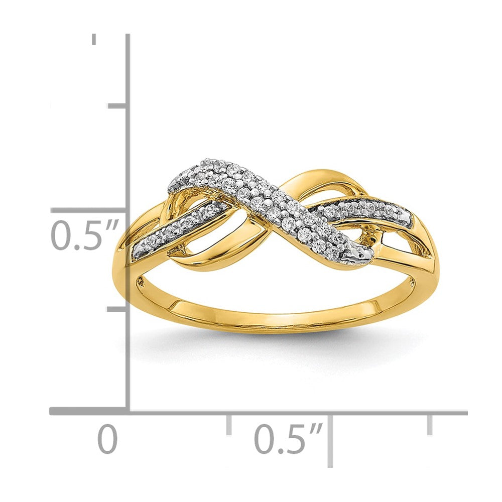 10K Yellow Gold Diamond Infinity Symbol Ring